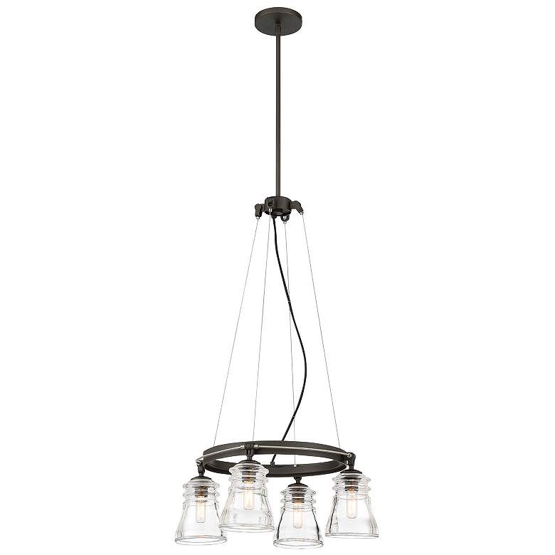 Image 1 Minka Lavery Graham Ave 4-Light Smoked Iron and Brushed Nickel Chandelier