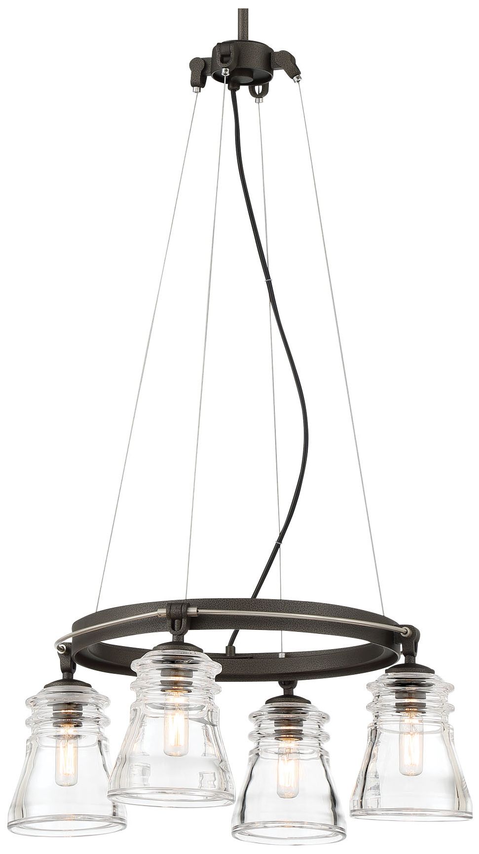 Image 3 Minka Lavery Graham Ave 4-Light Smoked Iron and Brushed Nickel Chandelier more views