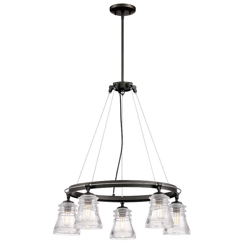 Image 1 Minka Lavery Graham Ave 5-Light Smoked Iron and Brushed Nickel Chandelier