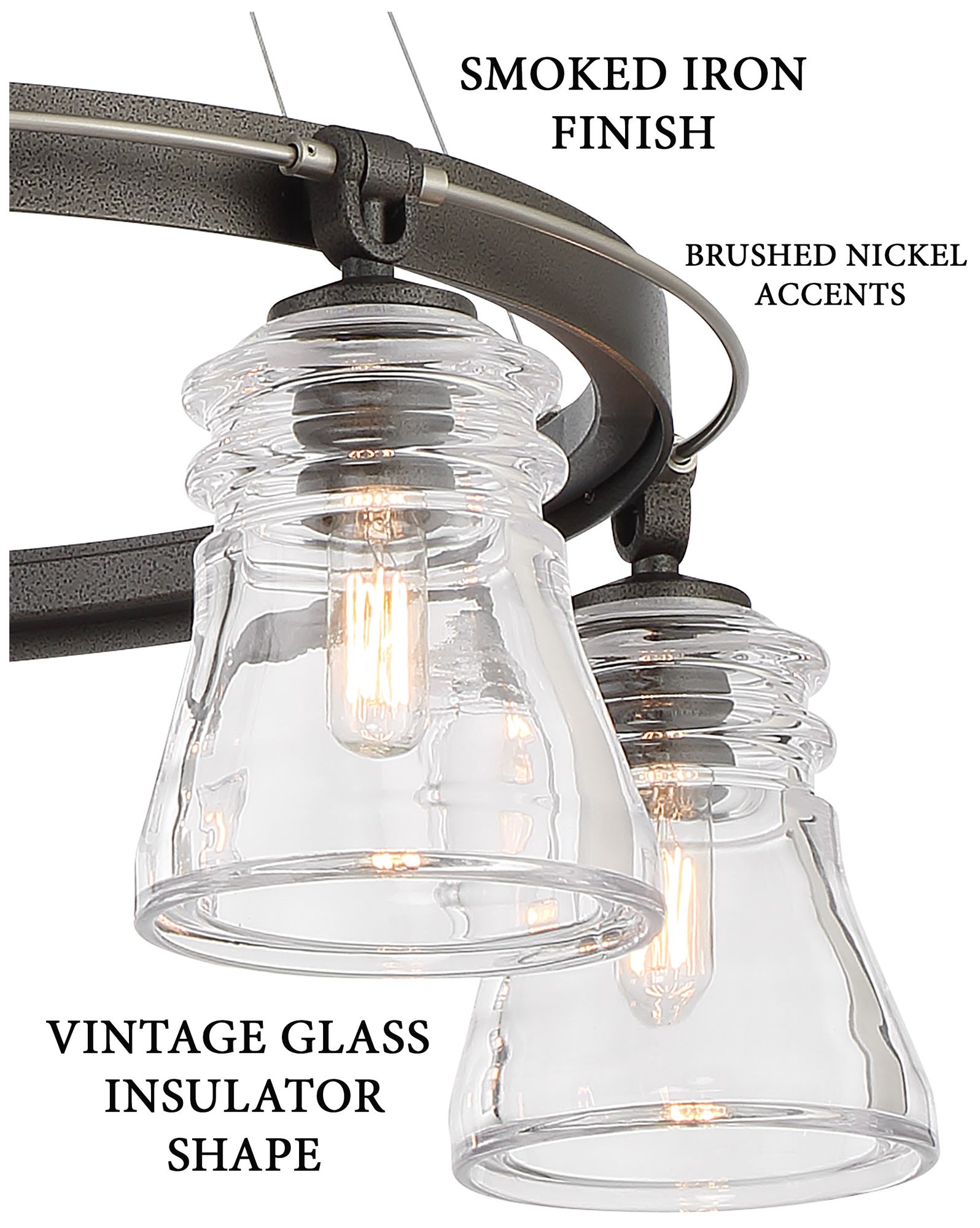 Image 2 Minka Lavery Graham Ave 5-Light Smoked Iron and Brushed Nickel Chandelier more views