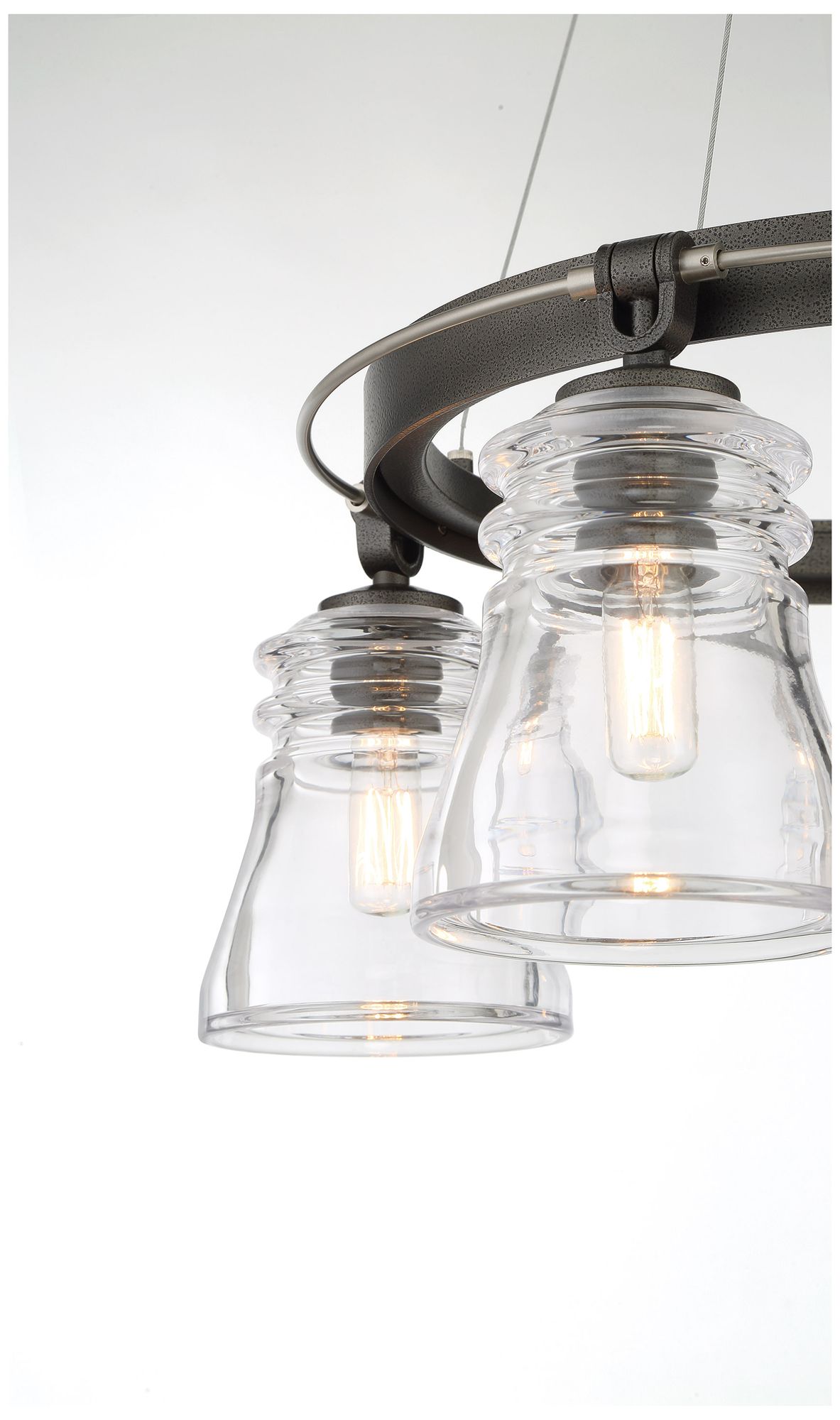 Image 3 Minka Lavery Graham Ave 5-Light Smoked Iron and Brushed Nickel Chandelier more views