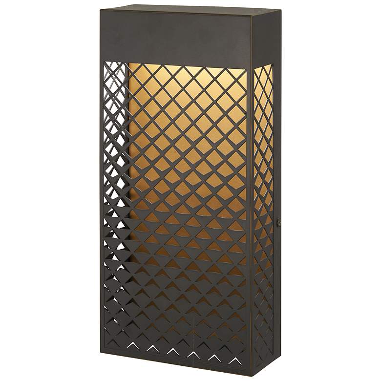 Image 1 Minka Lavery Guild 14" High Bronze Gold LED Outdoor Pocket Wall Light