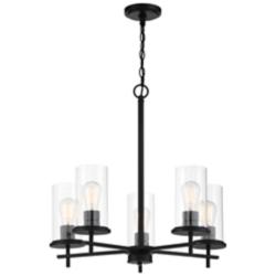 Minka Lavery Haisley 24" Wide Coal Black 5-Light Chandelier