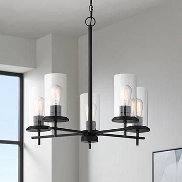 Minka Lavery Haisley 24" Wide Coal Black 5-Light Chandelier