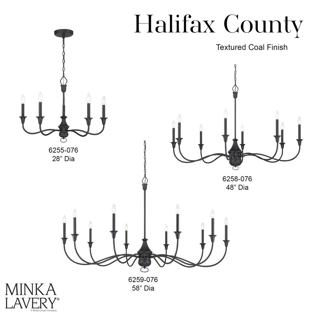Minka Lavery Halifax County 8-Light Textured Black Chandelier