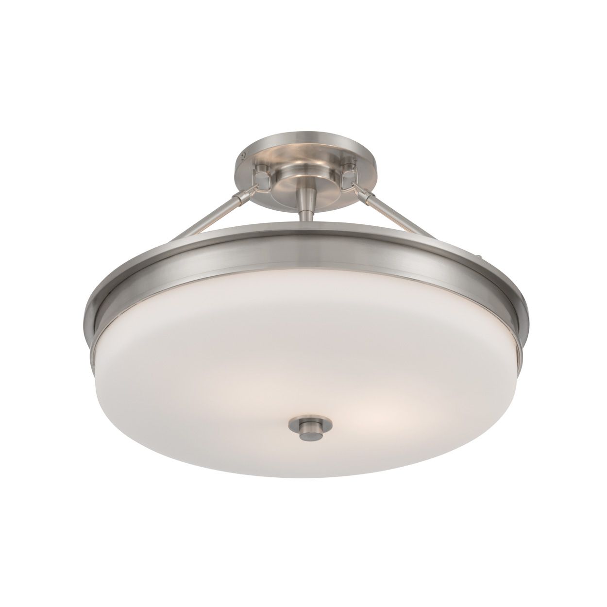 Image 2 Minka Lavery Halora 3-Lt 15.25-in Brush Nickel Semi-Flush Mount with Shade more views