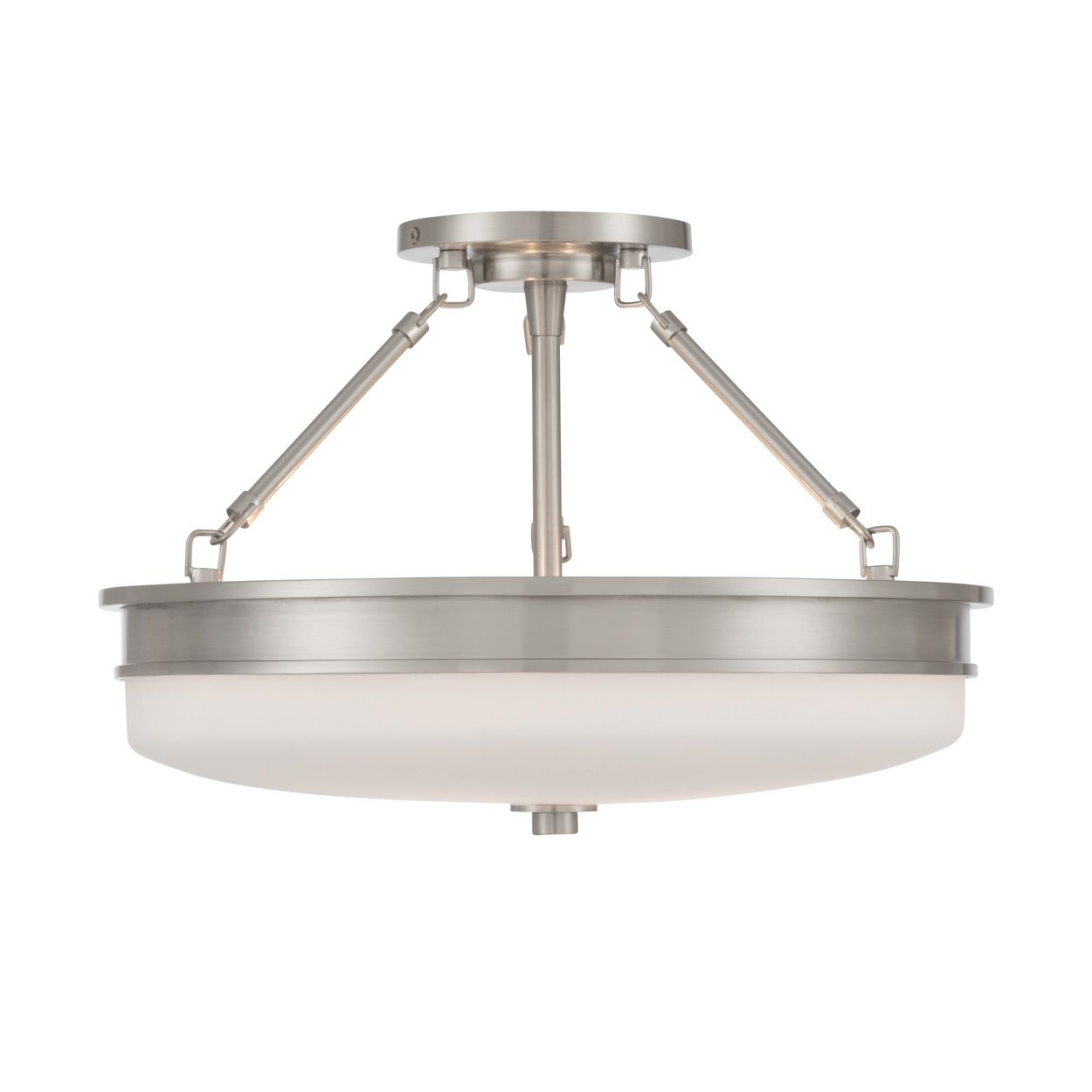 Image 6 Minka Lavery Halora 3-Lt 15.25-in Brush Nickel Semi-Flush Mount with Shade more views