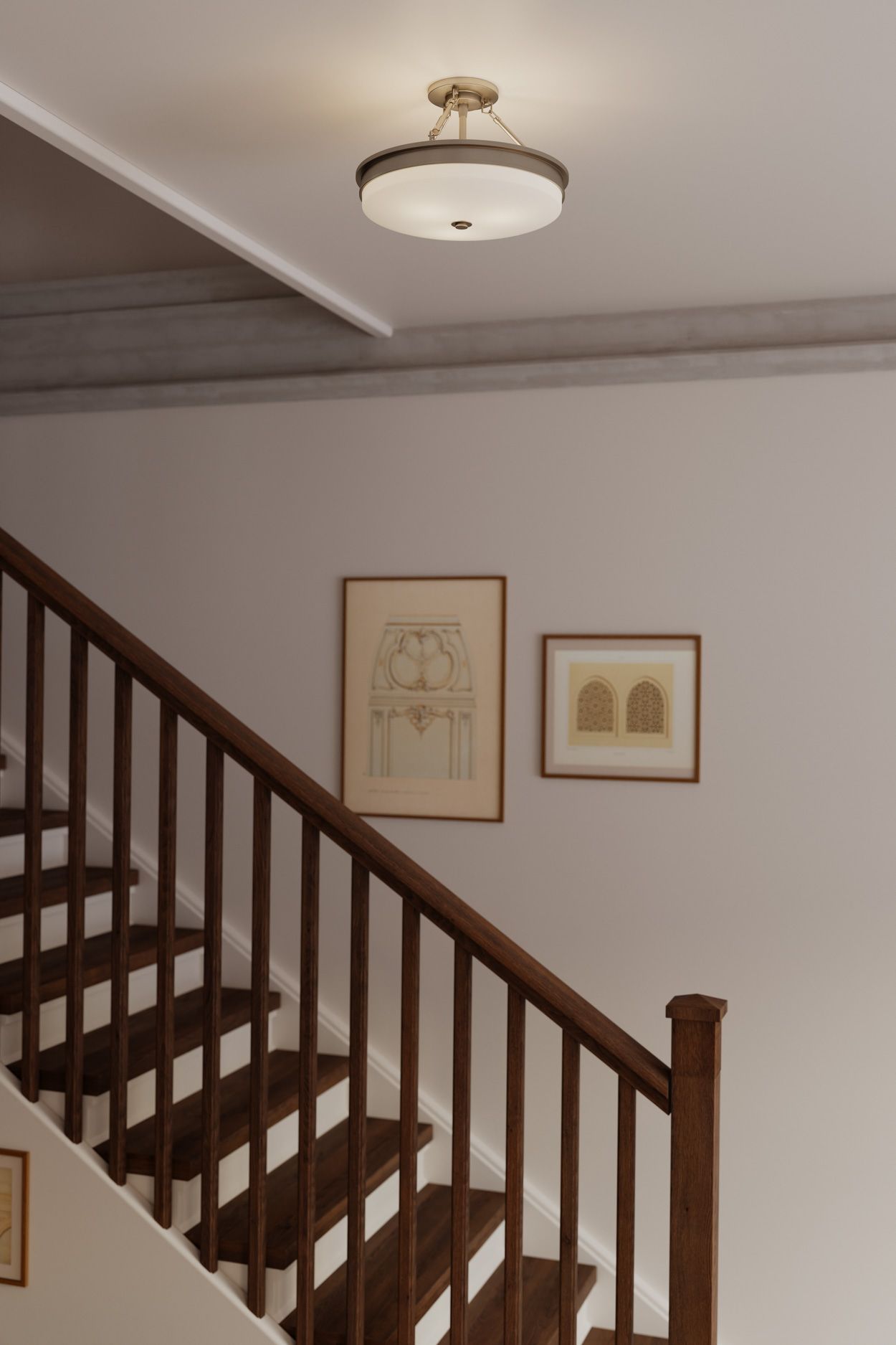 Minka Lavery Halora 3-Lt 15.25-in Brush Nickel Semi-Flush Mount with Shade