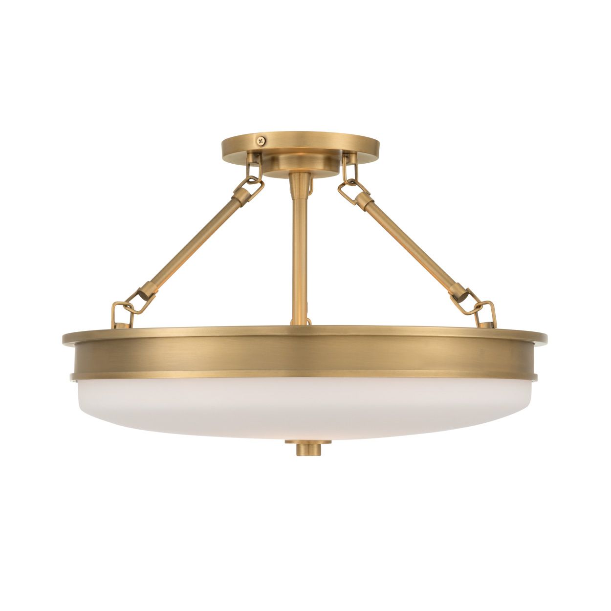 Minka Lavery Halora 3-Lt 15.25-in Legacy Brass Semi-Flush Mount with Shade