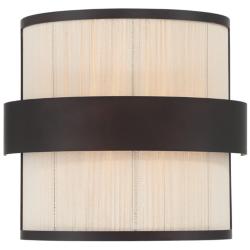 Minka Lavery Harbor Wrap 2-Light 10-in Dark Bronze and Brass Wall Sconce