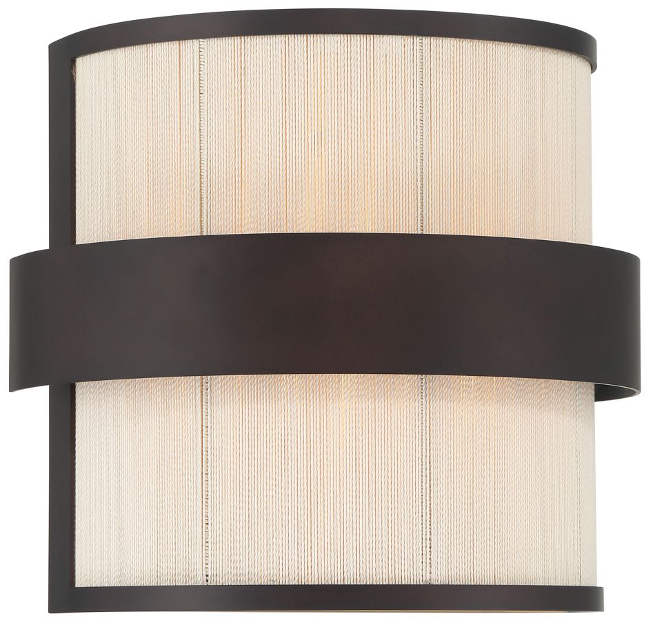 Thumbnail2 of Minka Lavery Harbor Wrap 2-Light 10-in Dark Bronze and Brass Wall Sconce more views
