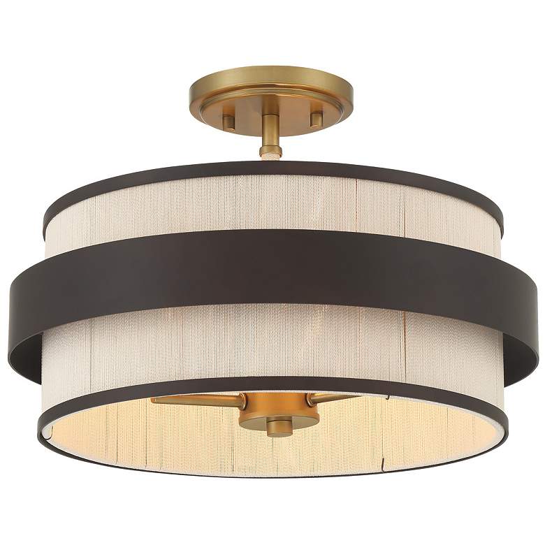 Image 1 Minka Lavery Harbor Wrap 3-Light 16-in Bronze and Brass Indoor Semi-Flush