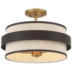 Minka Lavery Harbor Wrap 3-Light 16-in Bronze and Brass Indoor Semi-Flush