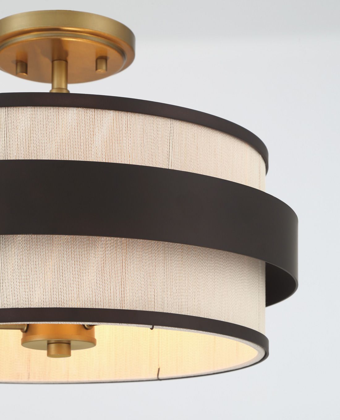 Image 4 Minka Lavery Harbor Wrap 3-Lt 16-in Bronze and Brass Semi-Flush with Shades more views