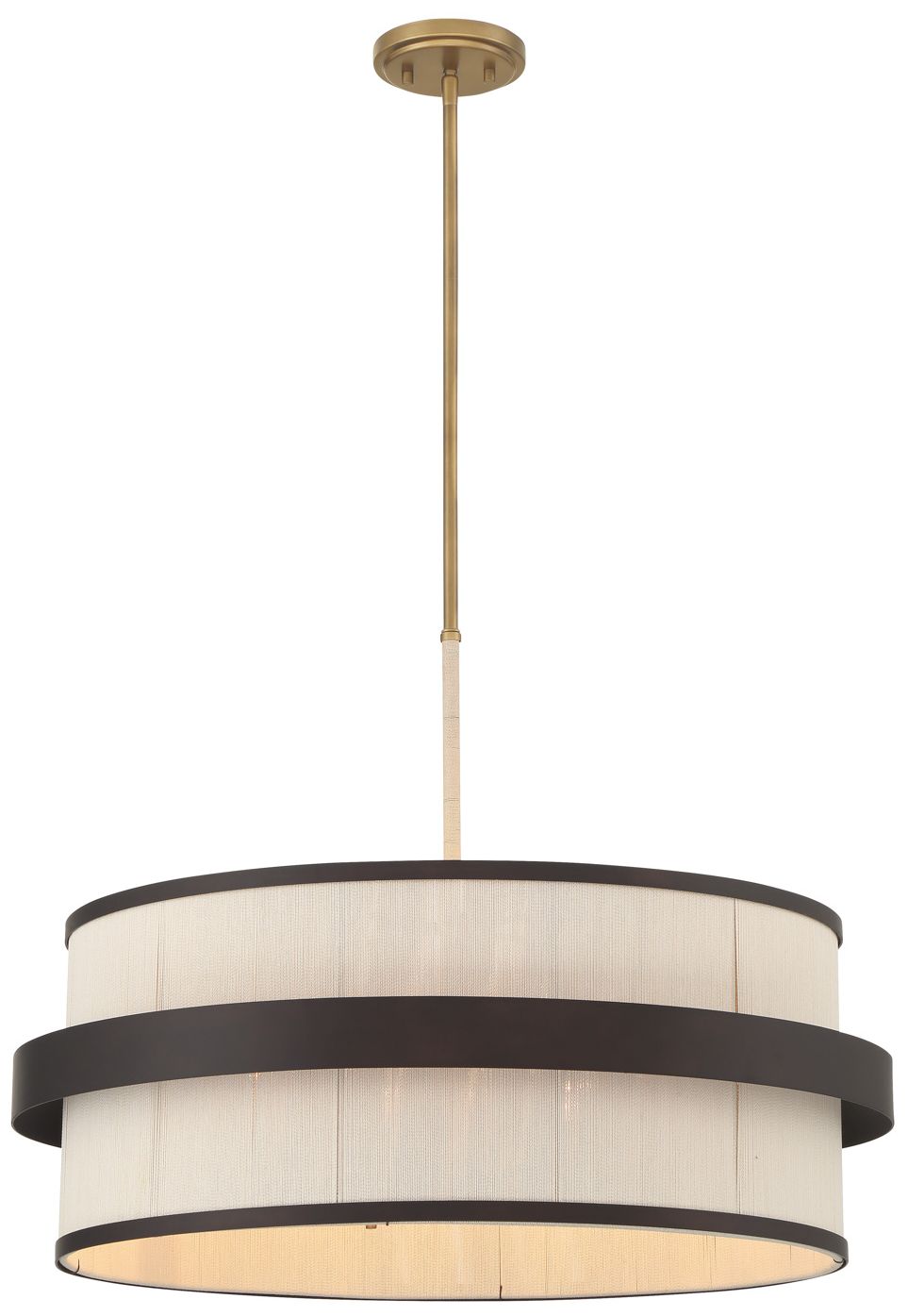 Minka Lavery Harbor Wrap 6-Light 28-in Bronze and Brass Pendant with Shade