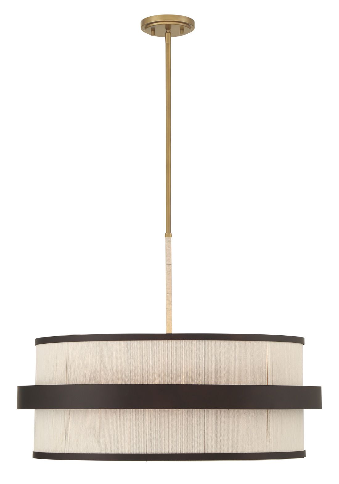 Image 3 Minka Lavery Harbor Wrap 6-Light 28-in Bronze and Brass Pendant with Shade more views