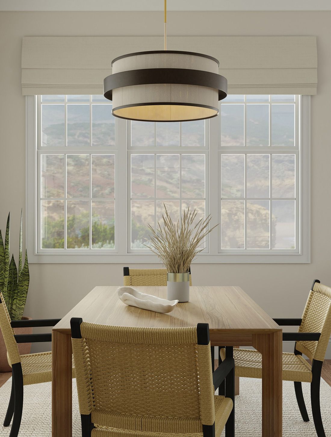 Minka Lavery Harbor Wrap 6-Light 28-in Bronze and Brass Pendant with Shade