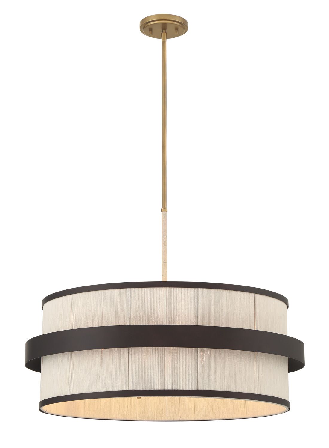 Minka Lavery Harbor Wrap 6-Light 28-in Bronze and Brass Pendant with Shade