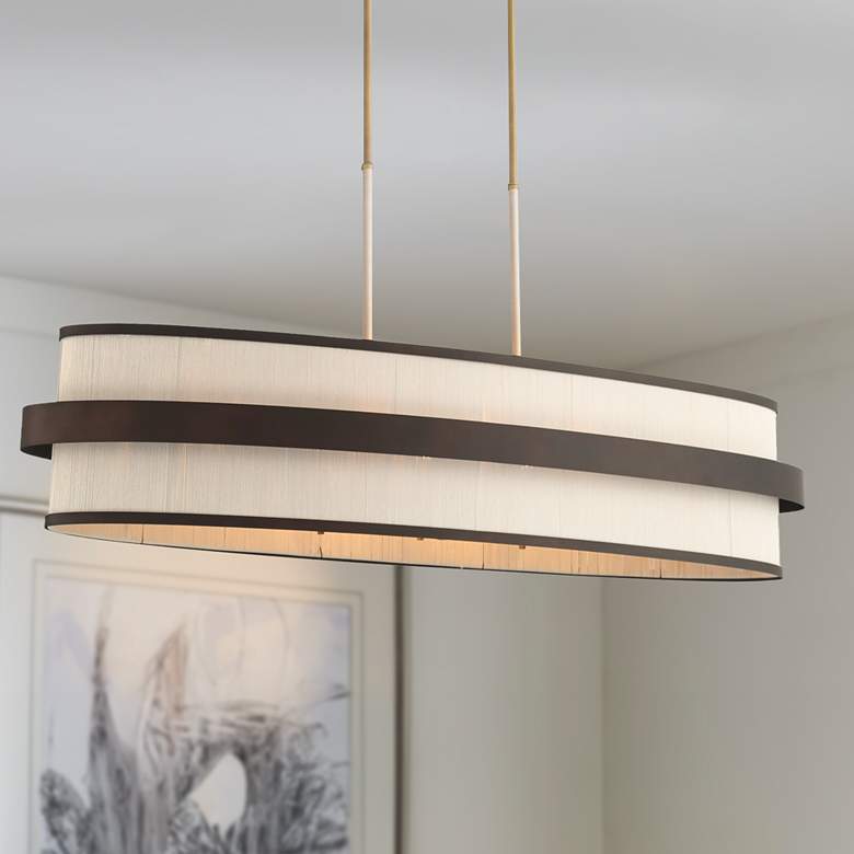 Image 1 Minka Lavery Harbor Wrap 8-Light 48-in Bronze and Brass Island Chandelier