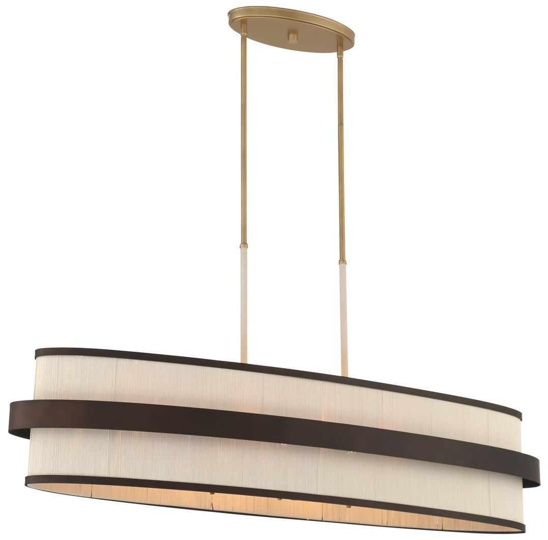 Image 2 Minka Lavery Harbor Wrap 8-Light 48-in Bronze and Brass Linear Chandelier