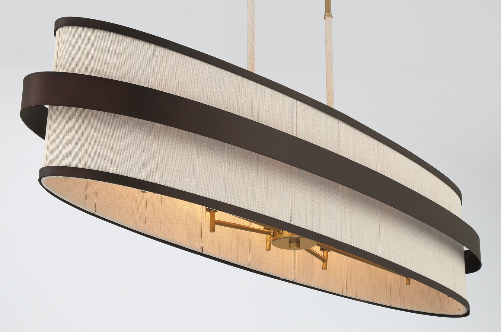 Image 7 Minka Lavery Harbor Wrap 8-Light 48-in Bronze and Brass Linear Chandelier more views