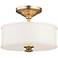 Minka Lavery Harbour Point 13 1/2" Etched White Glass Ceiling Light