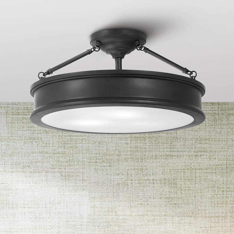 Image 1 Minka Lavery Harbour Point 19" Wide 3-Light Coal Black Ceiling Light