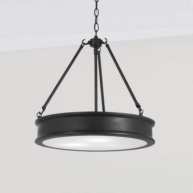 Image 2 Minka Lavery Harbour Point 19" Wide Black Finish Pendant Light