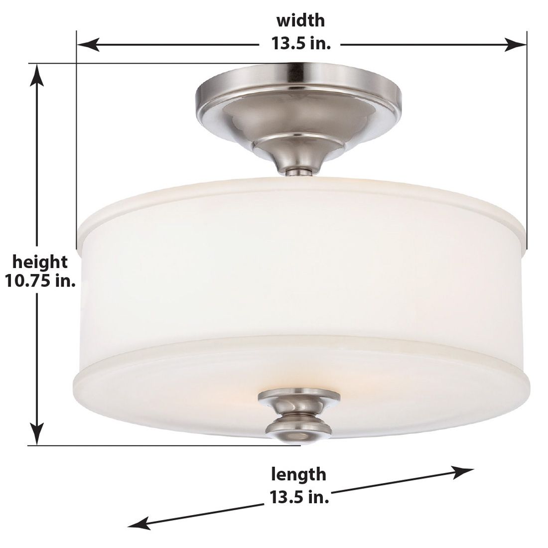Image 5 Minka-Lavery Harbour Point 2-Light Brushed Nickel Semi Flush more views