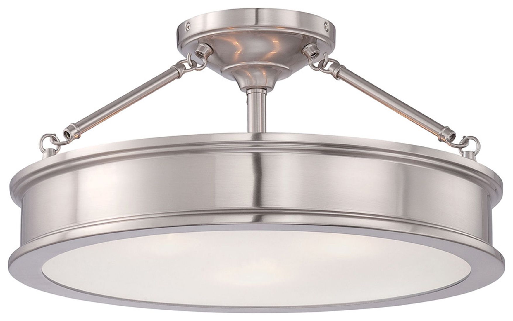 Image 6 Minka-Lavery Harbour Point 3-Light Brushed Nickel Semi Flush more views