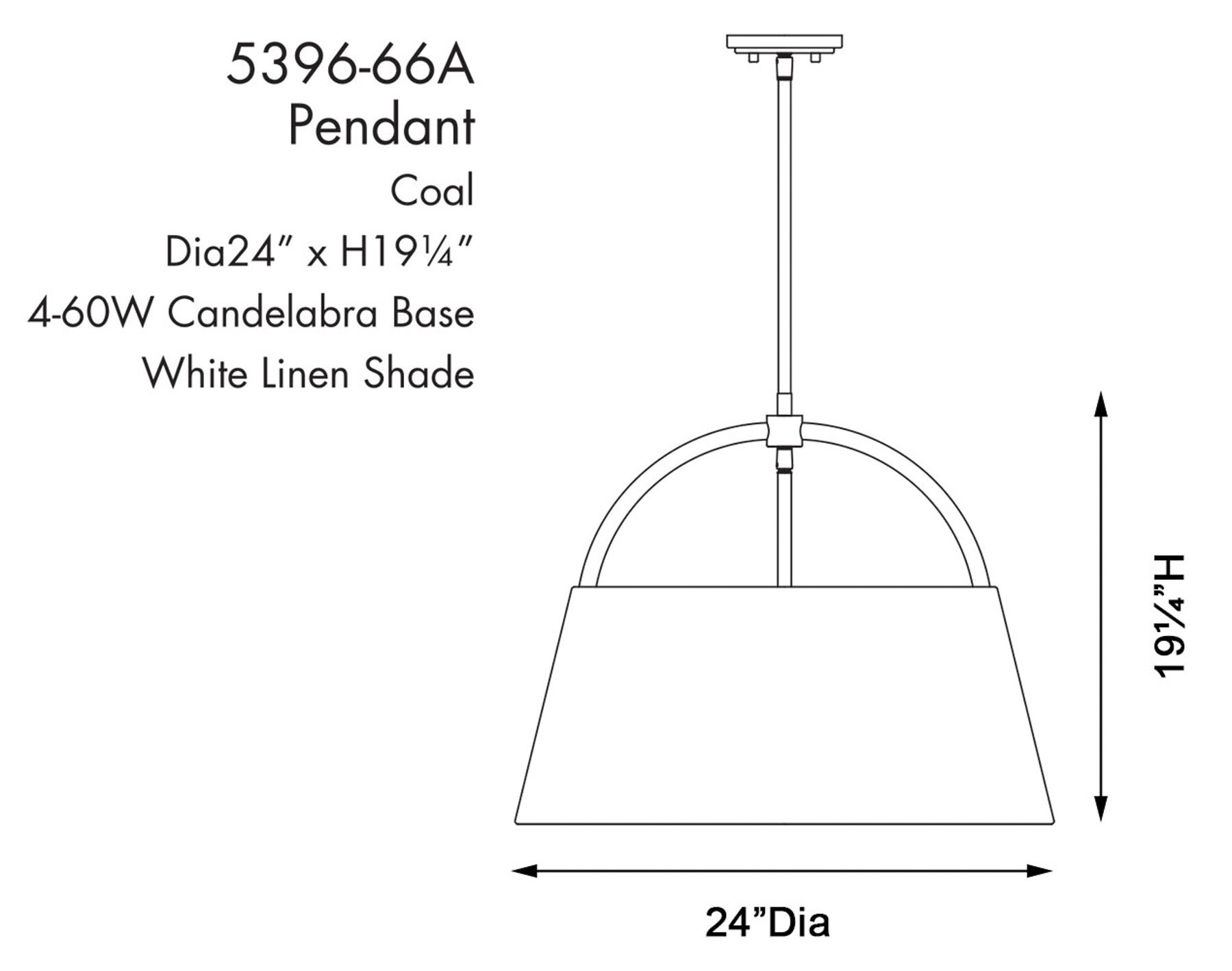 Image 4 Minka Lavery Headington 4-Light Black 24-inch Pendant more views