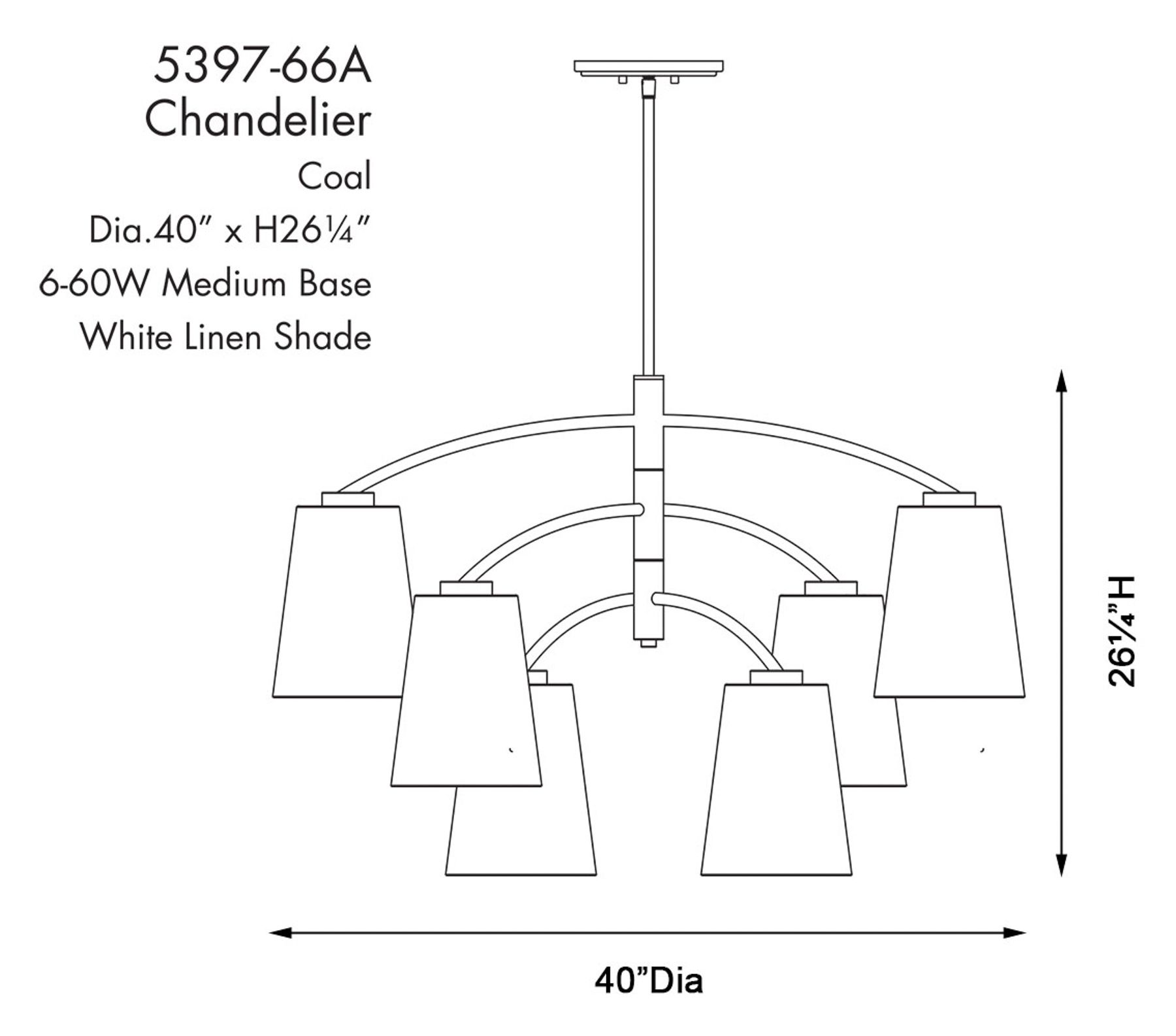 Image 5 Minka Lavery Headington 6-Light Black 40-inch Chandelier more views