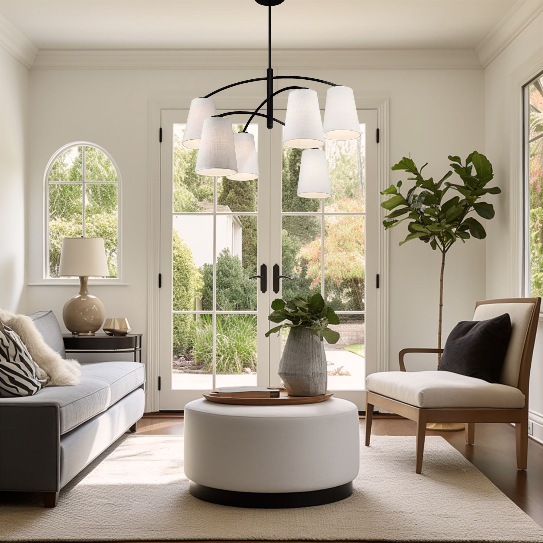 Minka Lavery Headington 6-Light Black 40-inch Chandelier