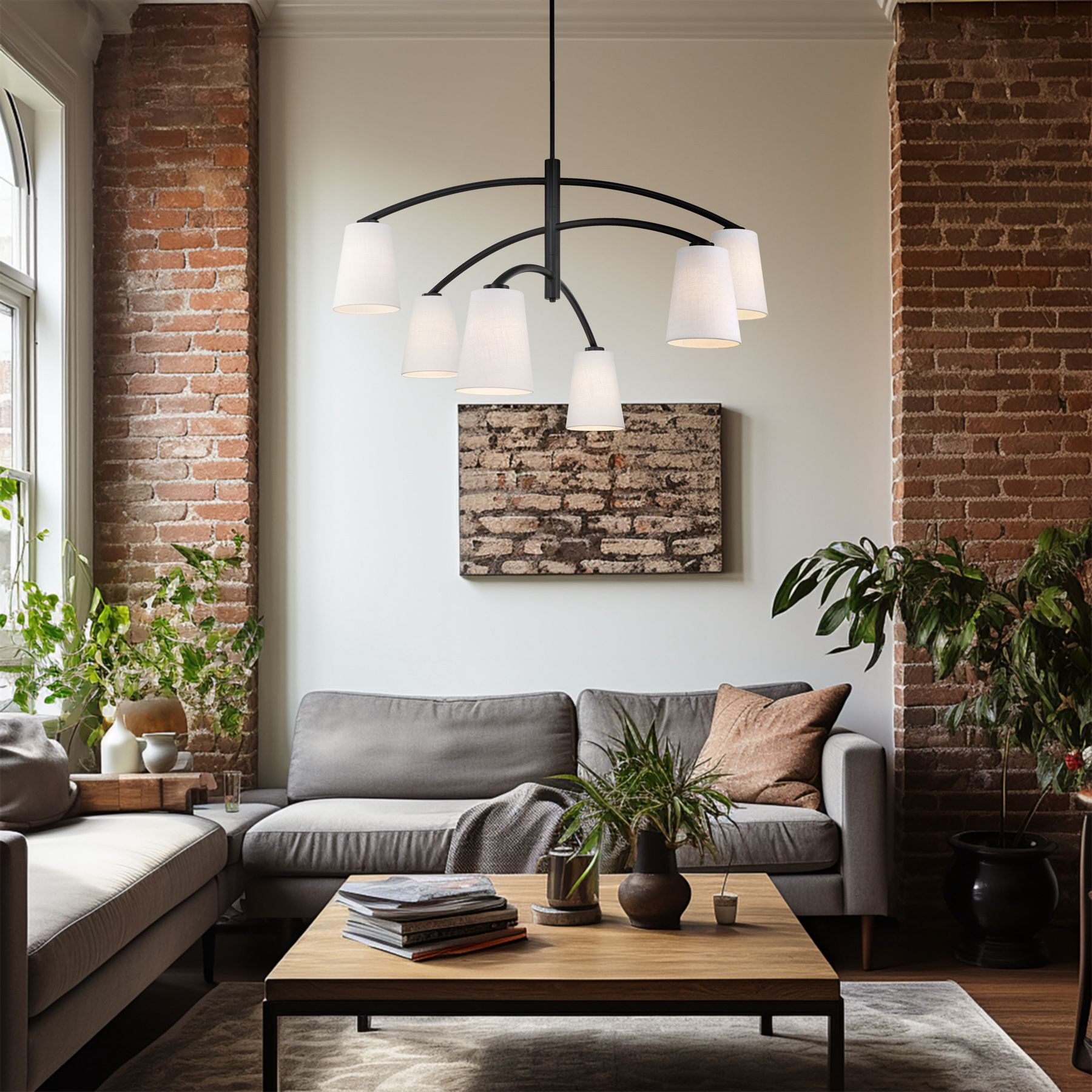 Image 6 Minka Lavery Headington 6-Light Black 53.75-inch Chandelier more views