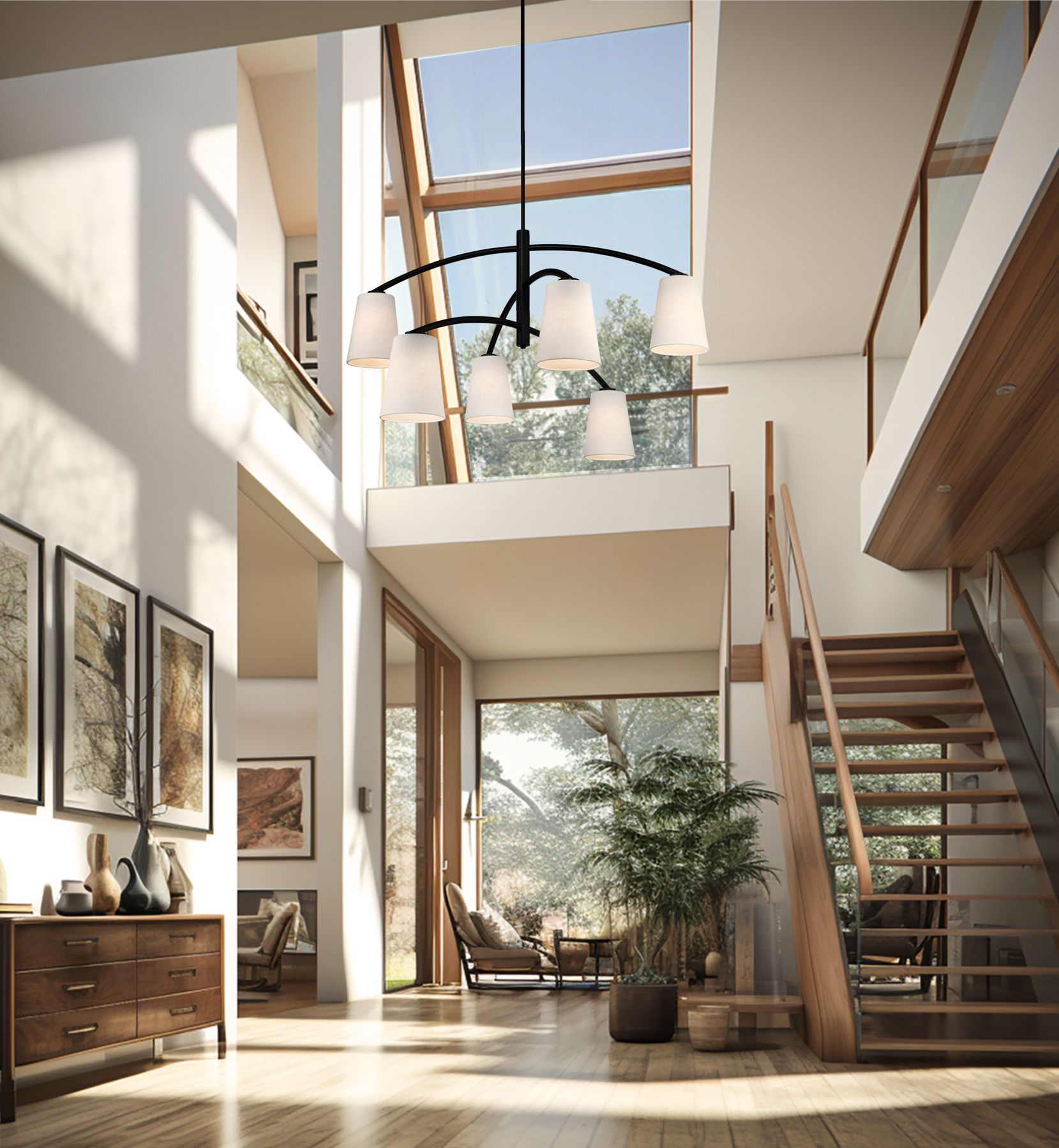 Image 7 Minka Lavery Headington 6-Light Black 53.75-inch Chandelier more views