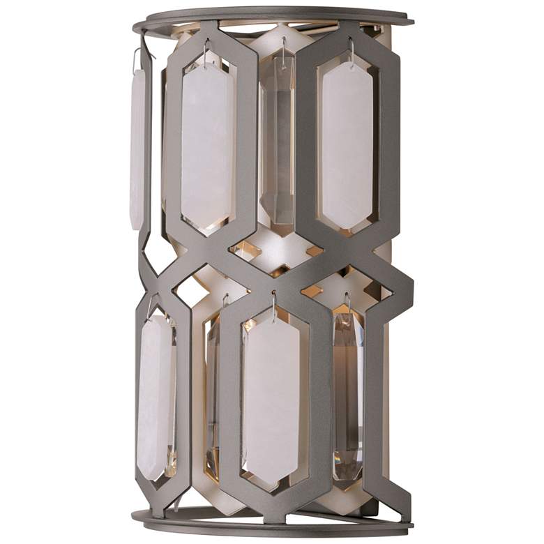 Image 2 Minka Lavery Hexly 1-Light 12-in Bronze and Silver Wall Sconce with Shade more views