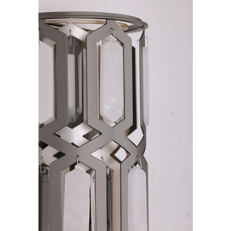 Image 3 Minka Lavery Hexly 1-Light 12-in Bronze and Silver Wall Sconce with Shade more views