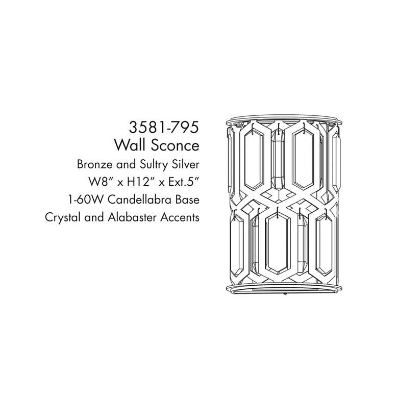 Image 5 Minka Lavery Hexly 1-Light 12-in Bronze and Silver Wall Sconce with Shade more views