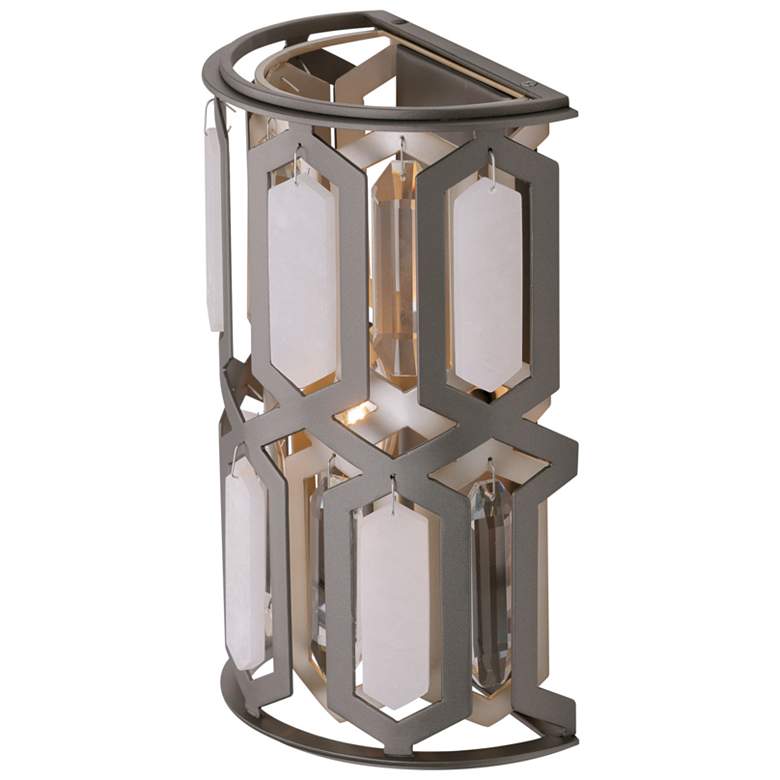 Image 6 Minka Lavery Hexly 1-Light 12-in Bronze and Silver Wall Sconce with Shade more views
