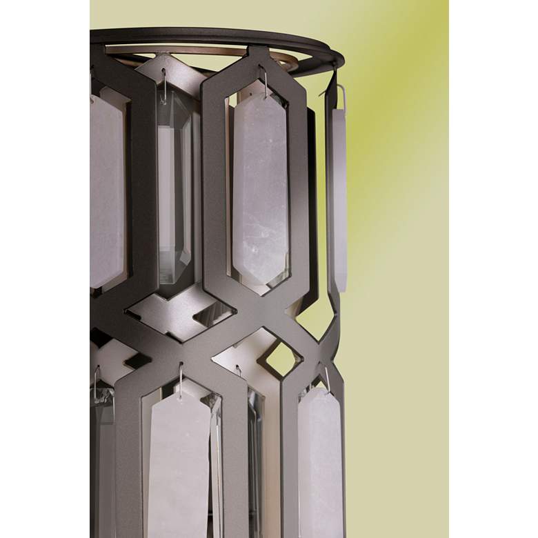 Image 7 Minka Lavery Hexly 1-Light 12-in Bronze and Silver Wall Sconce with Shade more views