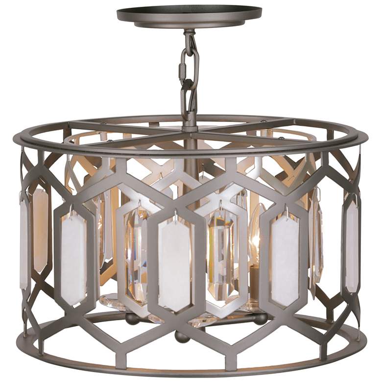 Image 3 Minka-Lavery Hexly 3-Light Bronze and Sultry Silver Semi-Flush Mount more views