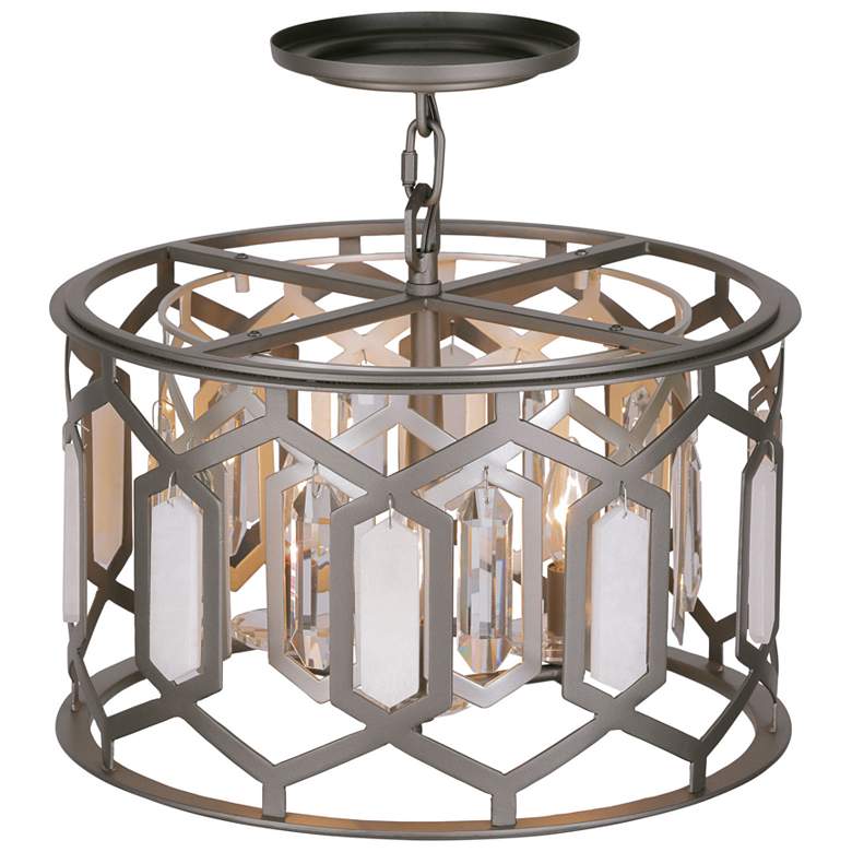 Image 4 Minka-Lavery Hexly 3-Light Bronze and Sultry Silver Semi-Flush Mount more views