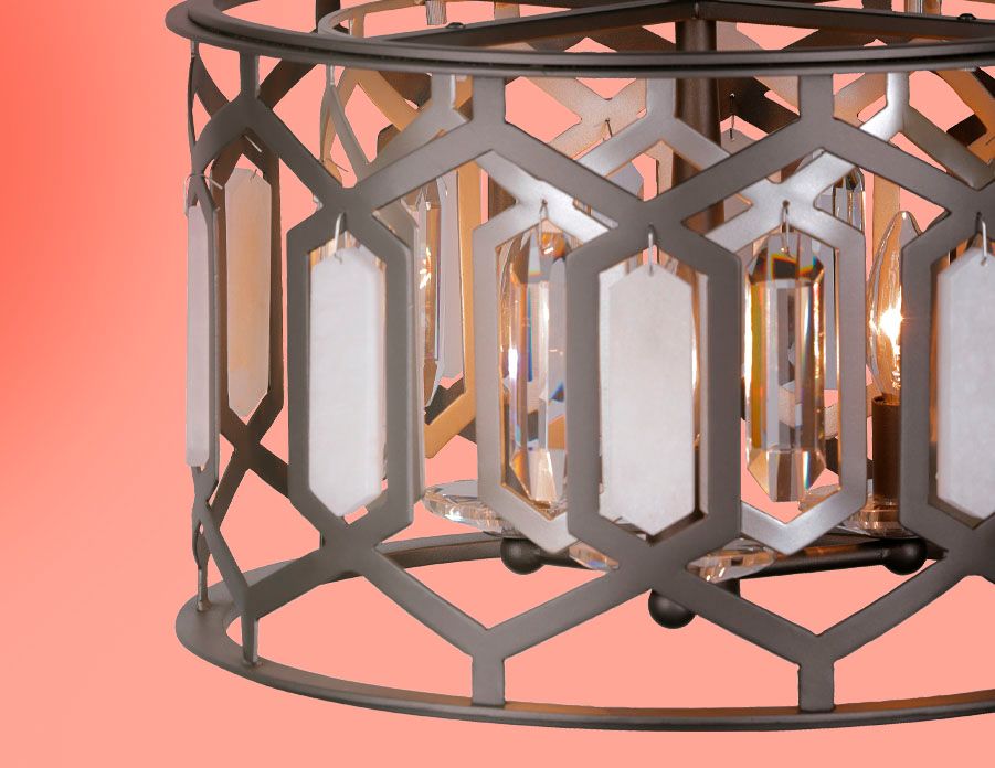 Image 5 Minka-Lavery Hexly 3-Light Bronze and Sultry Silver Semi-Flush to Pendant more views