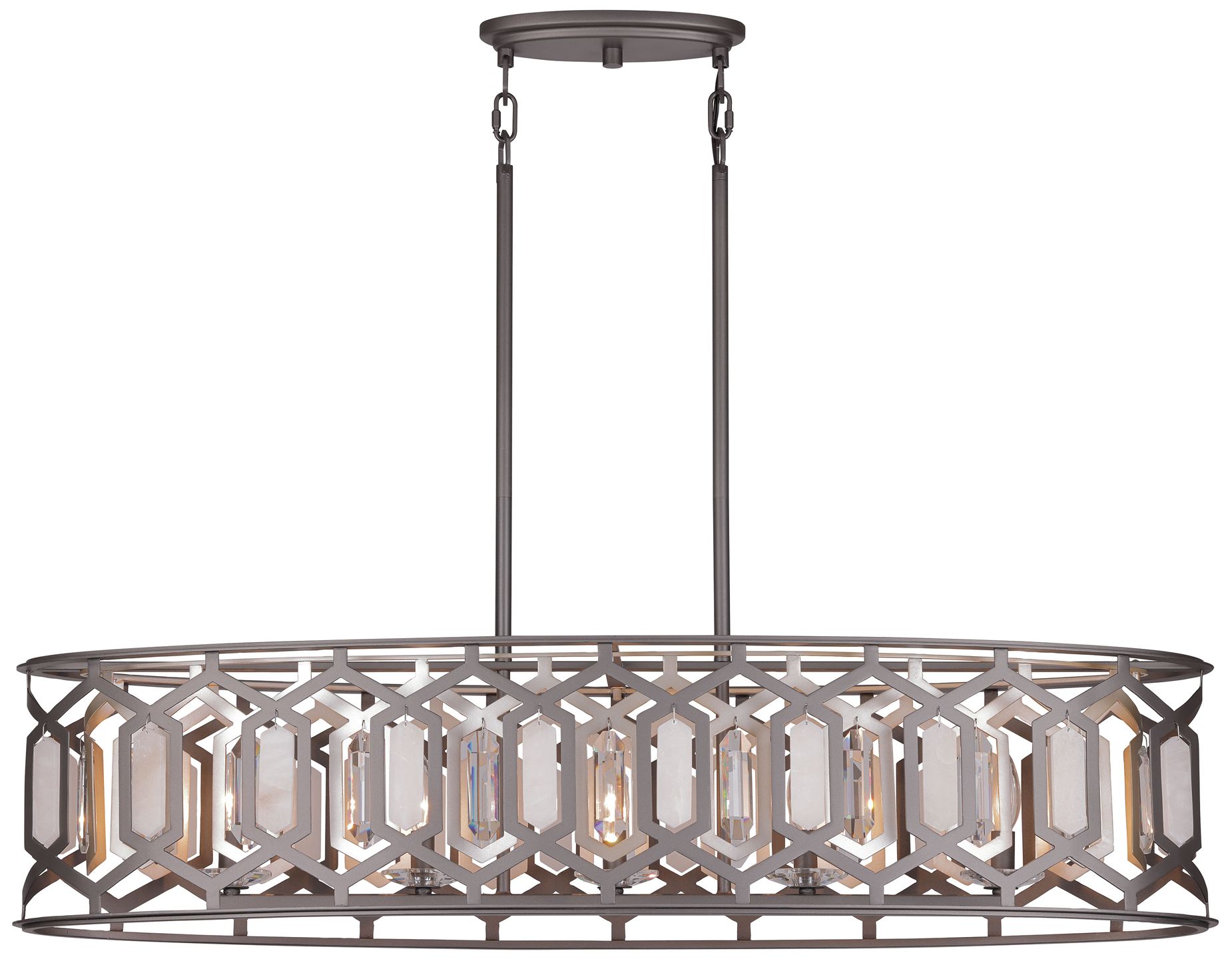 Minka-Lavery Hexly 5-Light Bronze and Sultry Silver 44-in Island Chandelier
