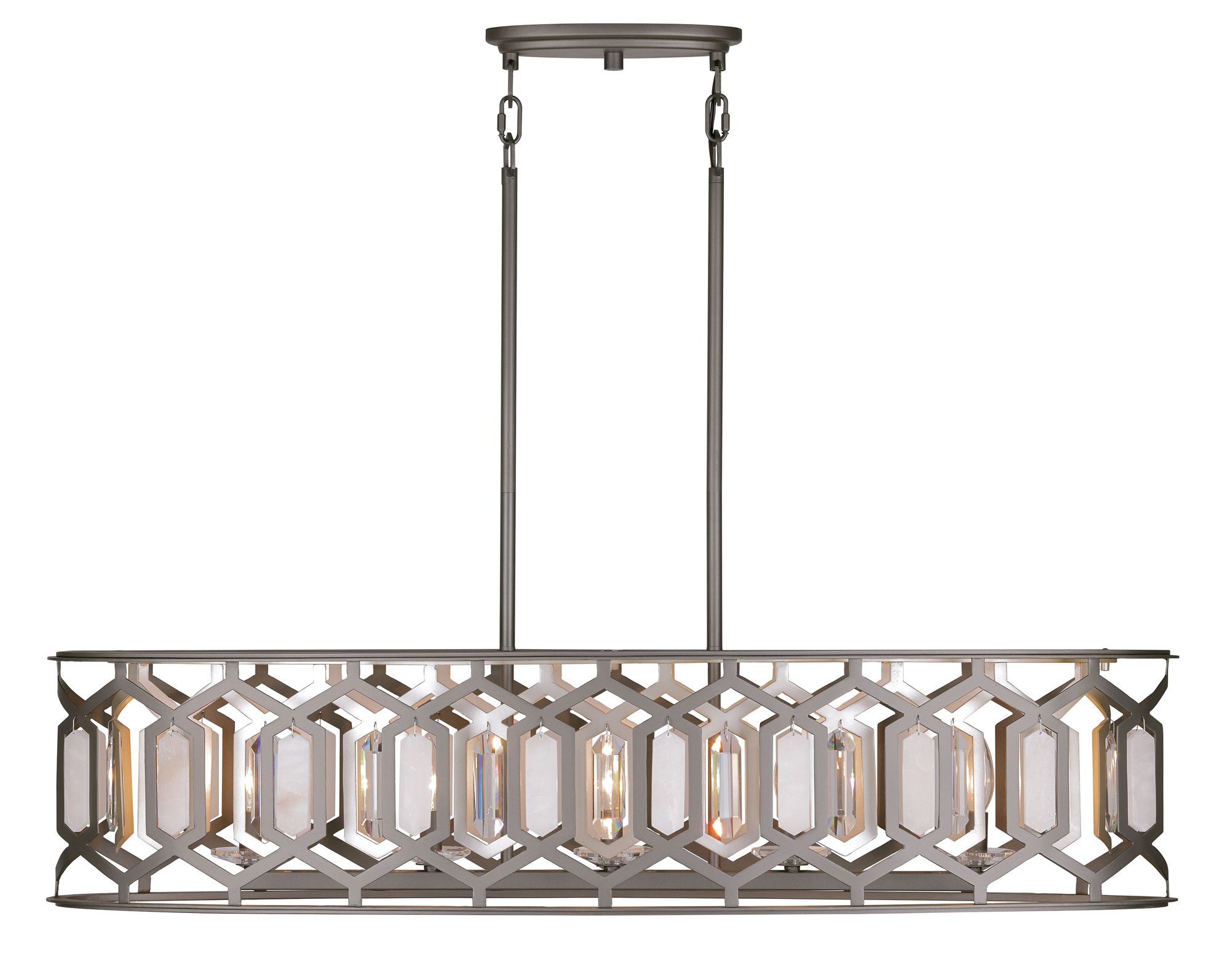 Image 3 Minka-Lavery Hexly 5-Light Bronze and Sultry Silver 44-in Island Chandelier more views