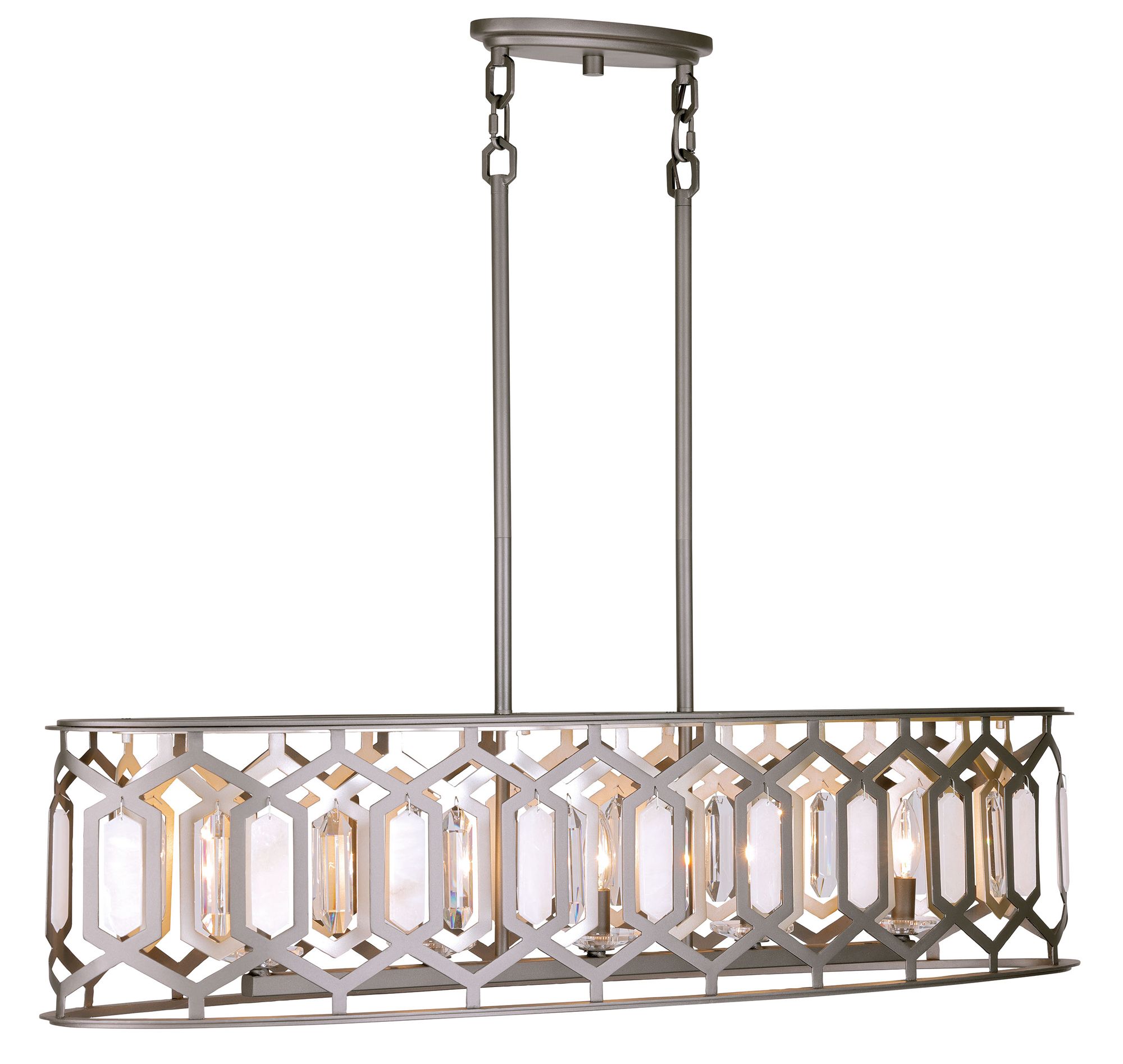 Image 4 Minka-Lavery Hexly 5-Light Bronze and Sultry Silver 44-in Island Chandelier more views