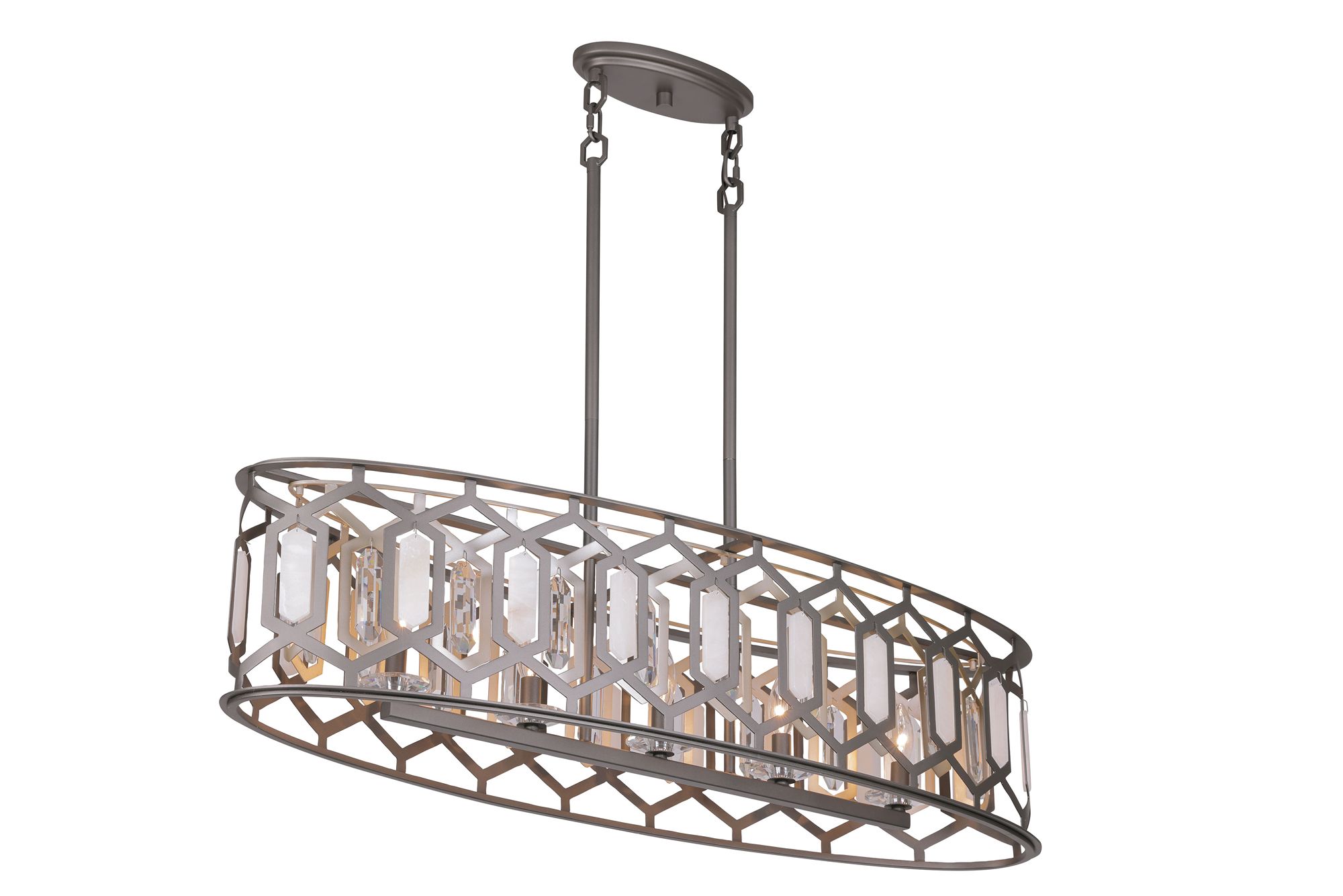 Image 5 Minka-Lavery Hexly 5-Light Bronze and Sultry Silver 44-in Island Chandelier more views