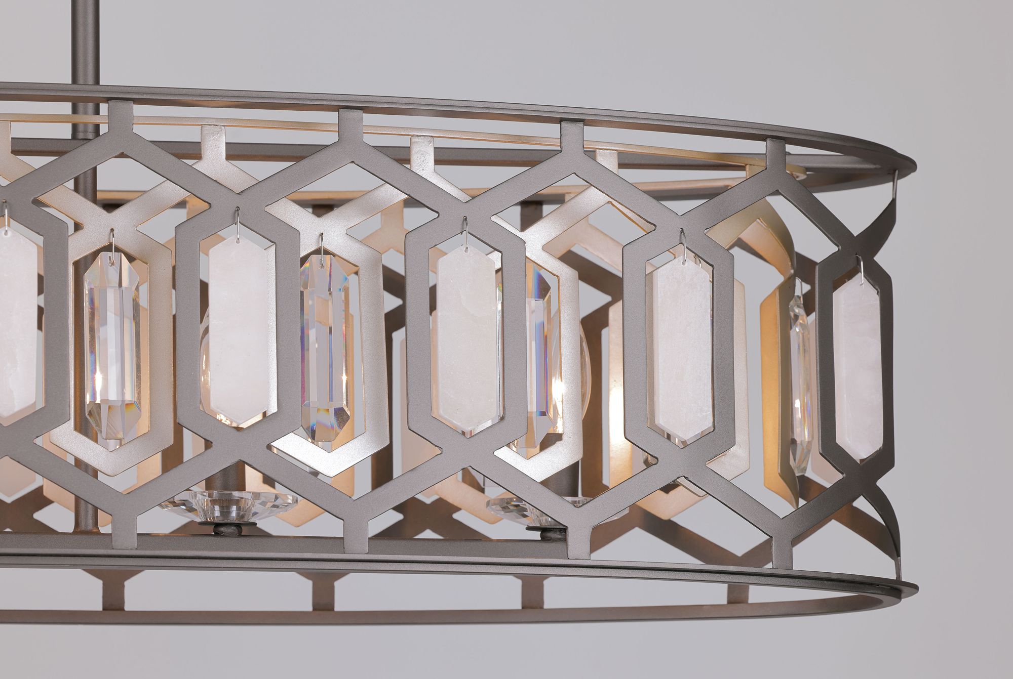 Image 7 Minka-Lavery Hexly 5-Light Bronze and Sultry Silver 44-in Island Chandelier more views