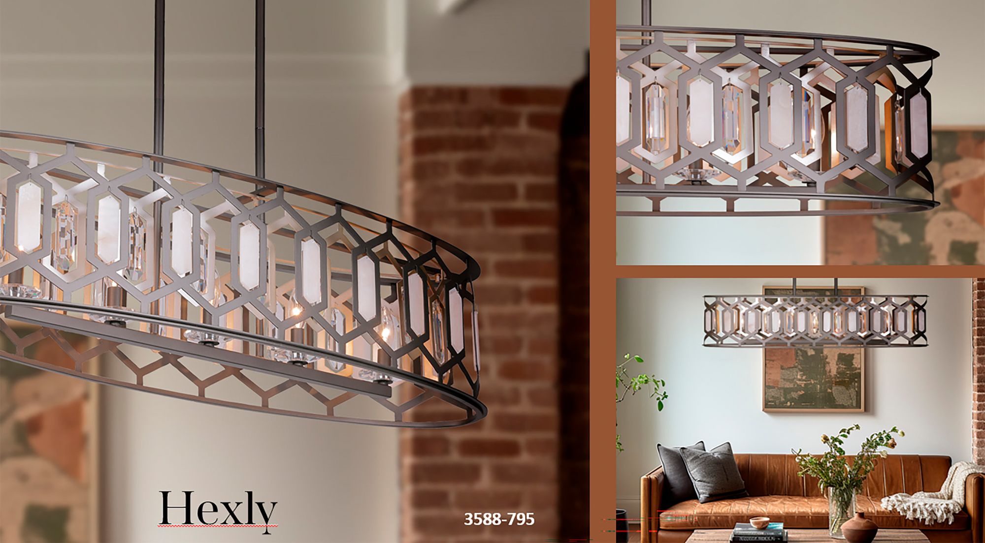 Minka-Lavery Hexly 5-Light Bronze and Sultry Silver 44-in Island Chandelier