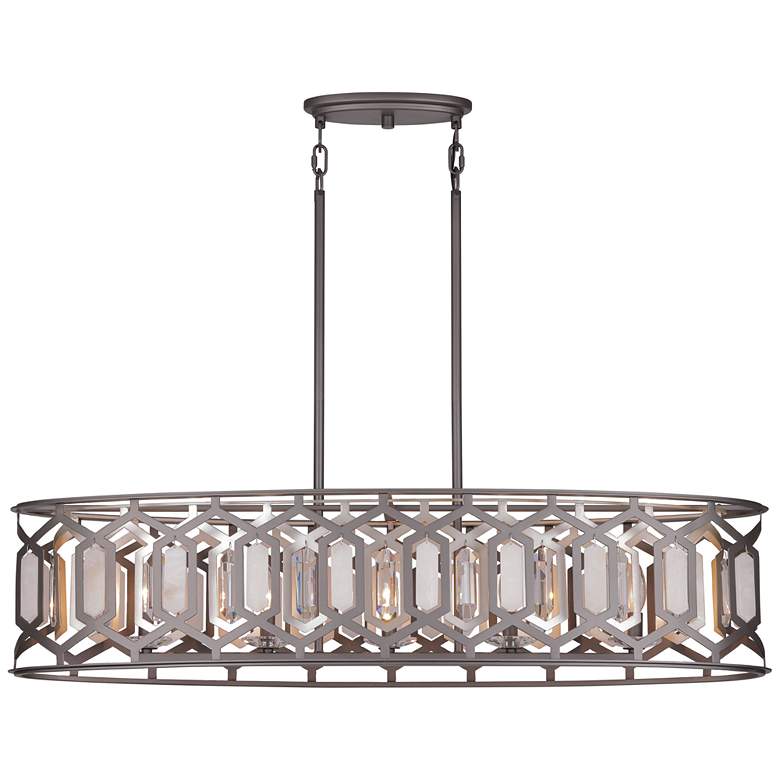 Image 2 Minka-Lavery Hexly 5-Light Bronze and Sultry Silver Island Chandelier